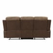 Lexicon Glendale Polished Microfiber Double Manual Reclining Sofa in Brown