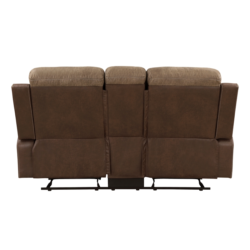 Lexicon Glendale 2-Piece Polished Microfiber Manual Reclining Sofa Set in Brown