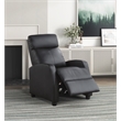 Lexicon Greenfield Faux Leather Push Back Reclining Chair in Black
