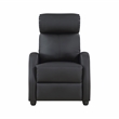 Lexicon Greenfield Faux Leather Push Back Reclining Chair in Black