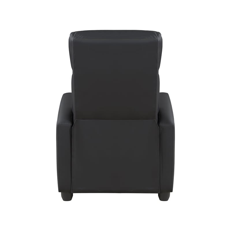 Lexicon Greenfield Faux Leather Push Back Reclining Chair in Black