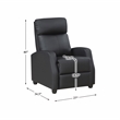 Lexicon Greenfield Faux Leather Push Back Reclining Chair in Black
