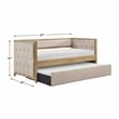 Lexicon Roseburg Boucle Upholstered Daybed with Trundle in Beige