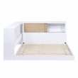 Lexicon Asker Wood Full Bookcase Corner Bed in 2-Tone Finish (White and Natural)