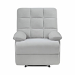 Lexicon Colin Upholstered Velvet Fabric Manual Recliner in Light Gray
