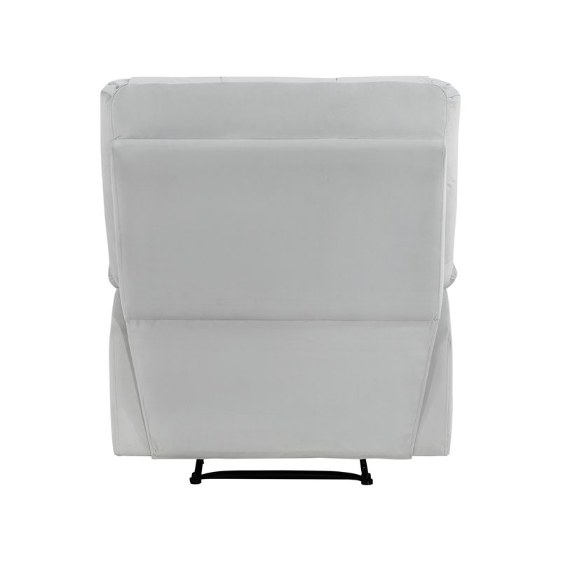 Lexicon Colin Upholstered Velvet Fabric Manual Recliner in Light Gray