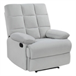 Lexicon Colin Upholstered Velvet Fabric Manual Recliner in Light Gray