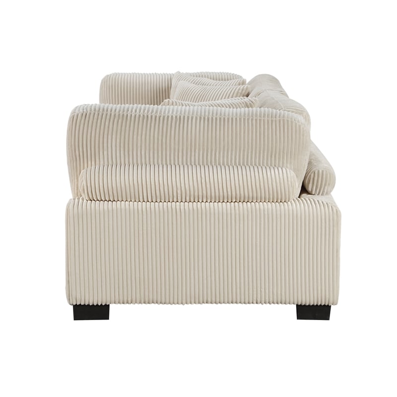 Lexicon Traverse Upholstered Corduroy Fabric Loveseat in Beige