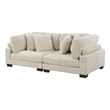 Lexicon Traverse Upholstered Corduroy Fabric Loveseat in Beige