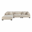 Lexicon Traverse 4-Piece Corduroy Fabric Modular Sectional in Beige