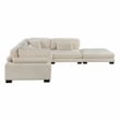 Lexicon Traverse 5-Piece Corduroy Fabric Modular Sectional in Beige
