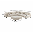 Lexicon Traverse 6-Piece Corduroy Fabric Modular Sectional in Beige