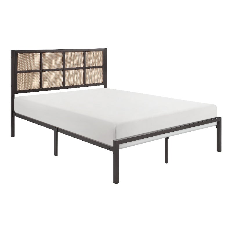 Lexicon Sanibel Contemporary Metal Queen Platform Bed in Dark Bronze