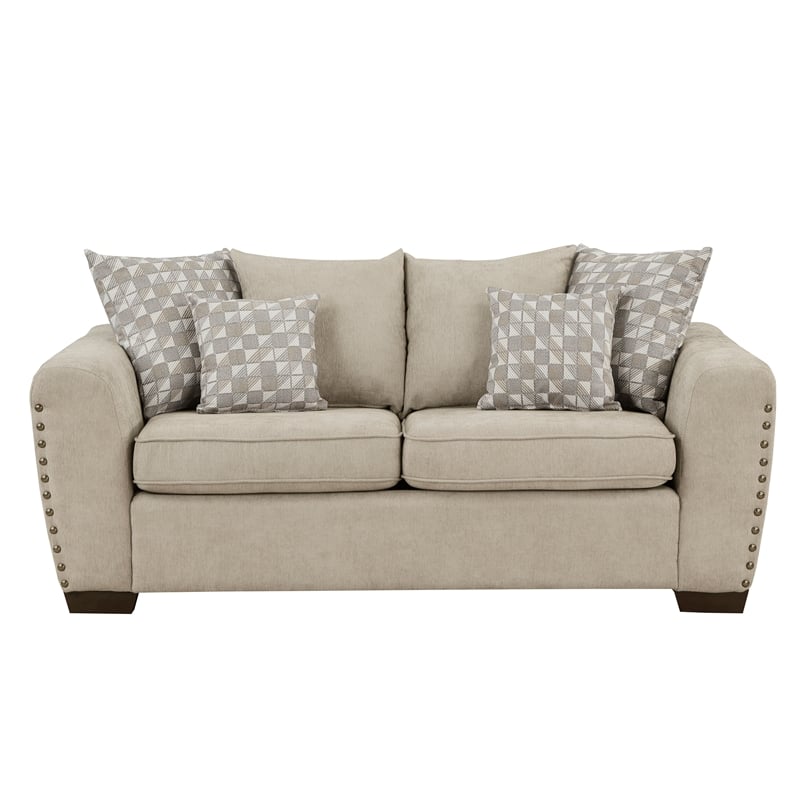 Lexicon Silverthorne Chenille Living Room Loveseat in Light Brown