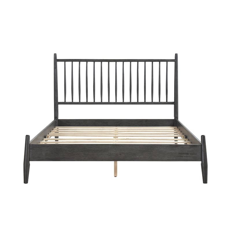 Lexicon Brickell Contemporary Wood Queen Platform Bed in Gray