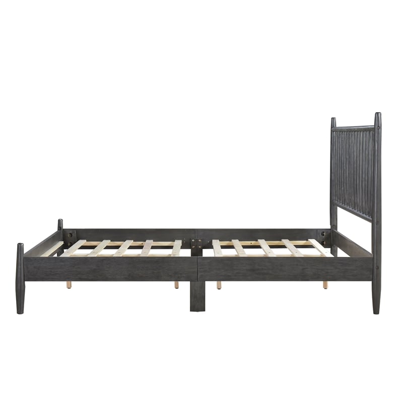 Lexicon Brickell Contemporary Wood Queen Platform Bed in Gray