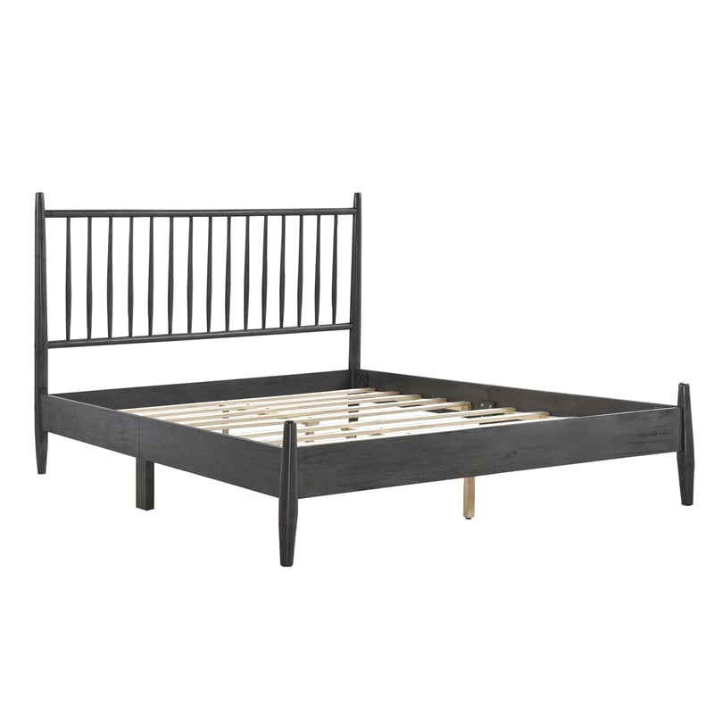 Lexicon Brickell Contemporary Wood Full Platform Bed in Gray