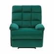 Lexicon Colin Upholstered Velvet Fabric Manual Recliner in Green
