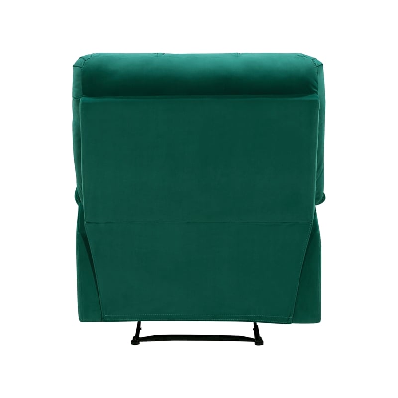 Lexicon Colin Upholstered Velvet Fabric Manual Recliner in Green