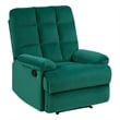 Lexicon Colin Upholstered Velvet Fabric Manual Recliner in Green