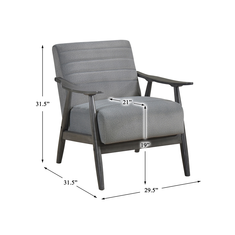 Lexicon Greeley Upholstered Wood & Velvet Accent Chair in Gray