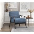 Lexicon Greeley Upholstered Wood & Velvet Accent Chair in Gray and Blue
