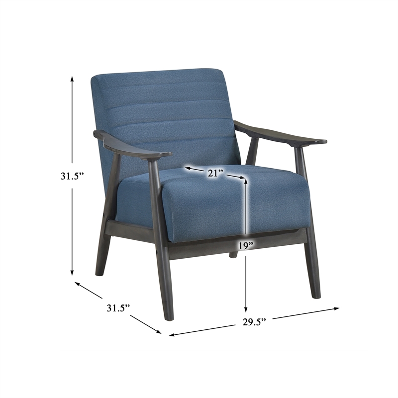 Lexicon Greeley Upholstered Wood & Velvet Accent Chair in Gray and Blue