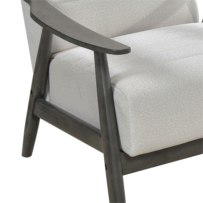 Lexicon Greeley Upholstered Wood & Velvet Accent Chair in Pearl/Brick Gray