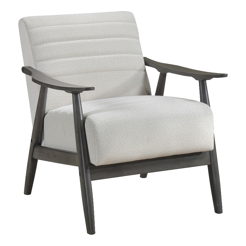 Lexicon Greeley Upholstered Wood & Velvet Accent Chair in Pearl/Brick Gray