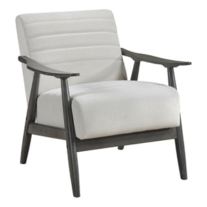 Lexicon Greeley Upholstered Wood & Velvet Accent Chair in Pearl/Brick Gray