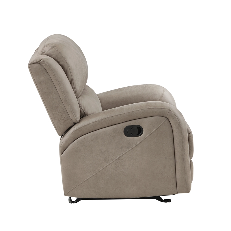 Lexicon Pagosa Polished Microfiber Rocker Reclining Chair in Brown
