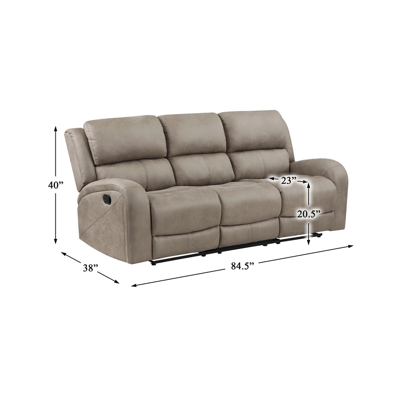 Lexicon Pagosa 2-Piece Polished Microfiber Reclining Sofa Set in Brown