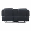 Lexicon Littleton Upholstered Faux Leather Double Reclining Loveseat in Blue