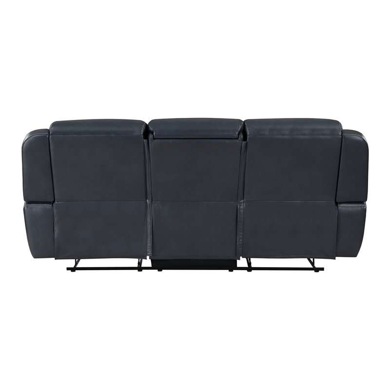 Lexicon Littleton 2-Piece Faux Leather Reclining Sofa Set in Blue