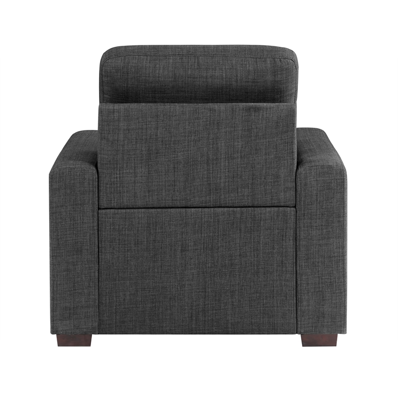 Lexicon McCafferty Fabric Chair with Pull-Out Ottoman in Dark Gray