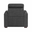 Lexicon McCafferty Fabric Chair with Pull-Out Ottoman in Dark Gray