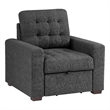 Lexicon McCafferty Fabric Chair with Pull-Out Ottoman in Dark Gray