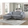 Lexicon Everton Chenille Reversible Sofa Chaise with Tufted Back in Gray
