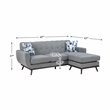 Lexicon Everton Chenille Reversible Sofa Chaise with Tufted Back in Gray