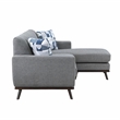 Lexicon Everton Chenille Reversible Sofa Chaise with Tufted Back in Gray