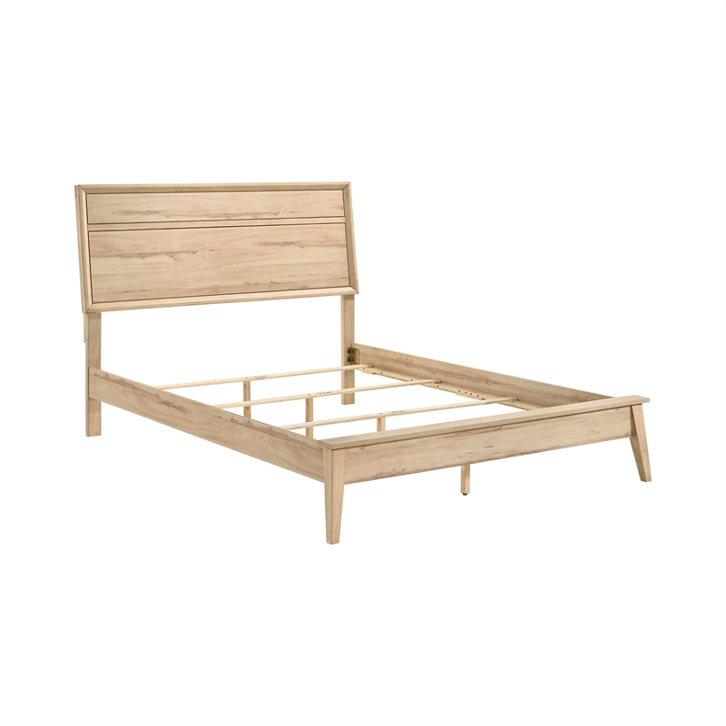 Lexicon Marrin Contemporary Wood California King Panel Bed in Natural Oak