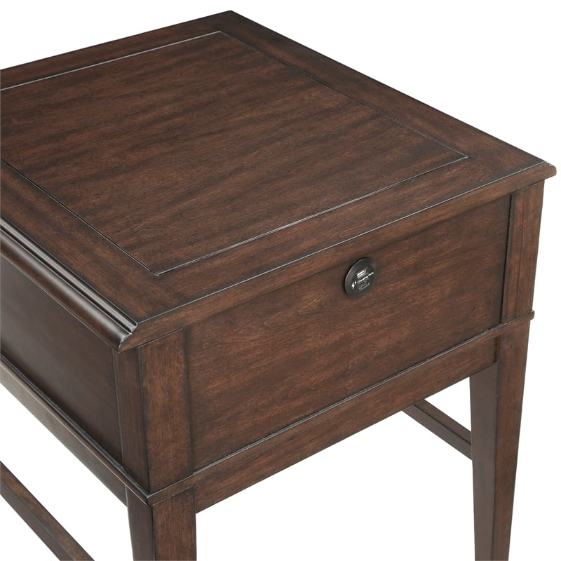 Lexicon Claremore 1-Drawer Contemporary Wood End Table in Brown