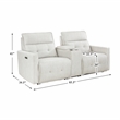 Lexicon Salida Fabric Power Double Reclining Loveseat in White