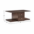 Lexicon Claremore Wood & Fabric Cocktail Table with 2 Storage Ottomans in Brown