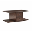 Lexicon Claremore Wood & Fabric Cocktail Table with 2 Storage Ottomans in Brown