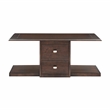 Lexicon Claremore Wood & Fabric Cocktail Table with 2 Storage Ottomans in Brown