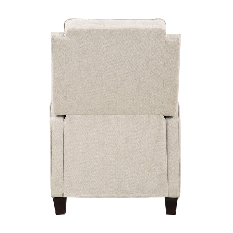 Lexicon Loveland Upholstered Fabric Push Back Recliner in Beige