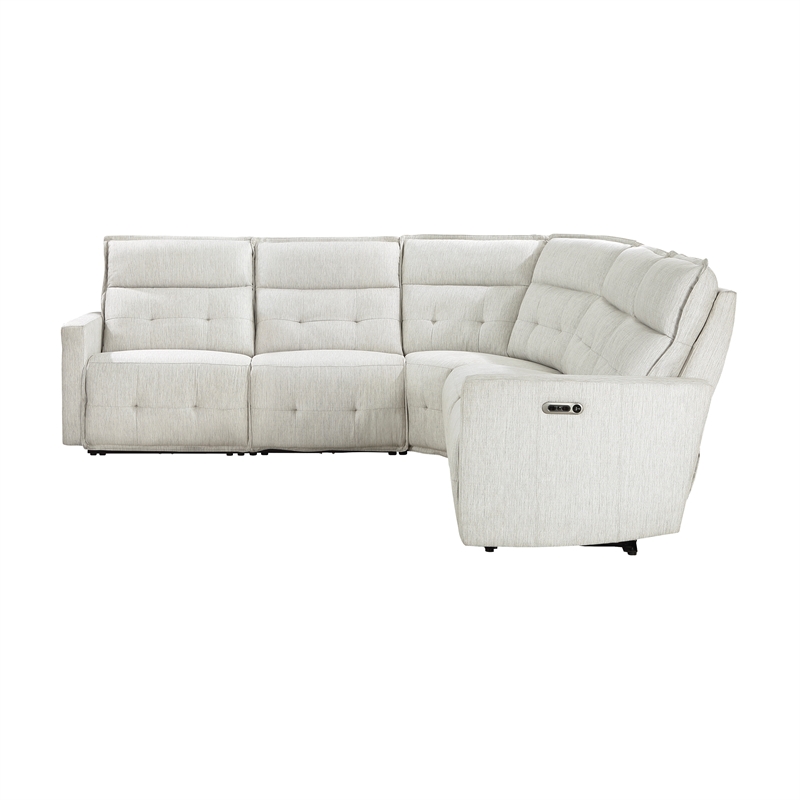 Lexicon Salida 5-Piece Fabric Modular Power Reclining Sectional in White