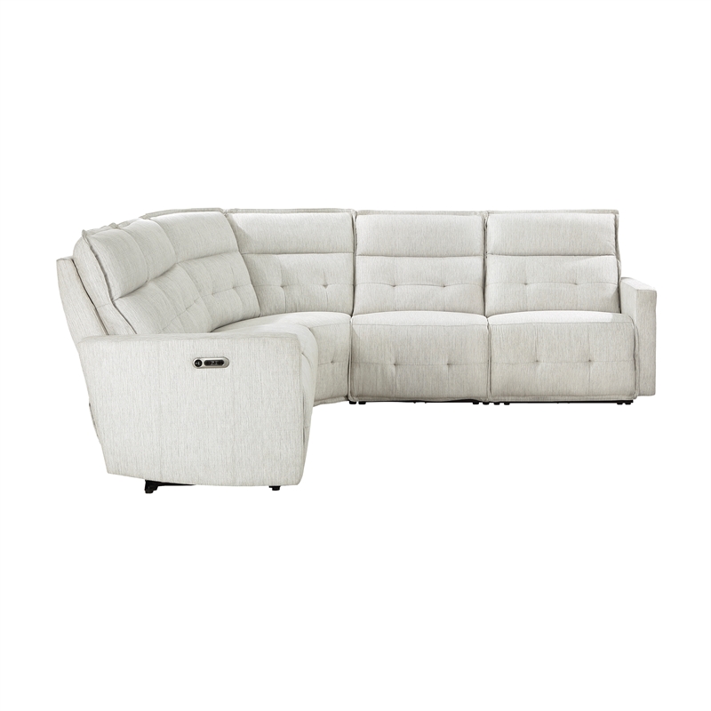 Lexicon Salida 5-Piece Fabric Modular Power Reclining Sectional in White