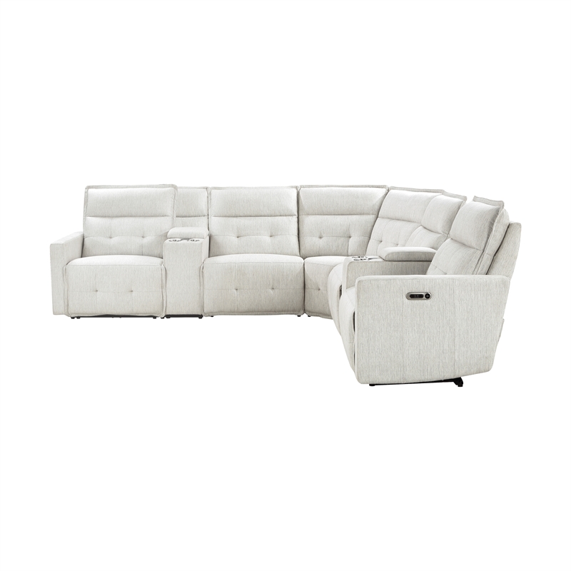 Lexicon Salida 7-Piece Fabric Modular Power Reclining Sectional in White